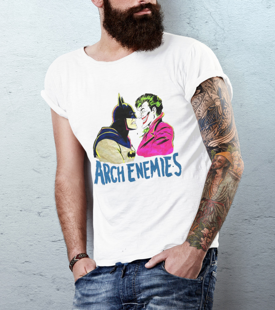 Batman Joker Arch Enemies Comics Face-Off Iconic Showdown T-Shirt