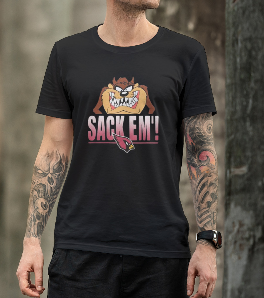 Looney Tunes Taz Sack Em' Arizona Cardinals Collaboration T-Shirt