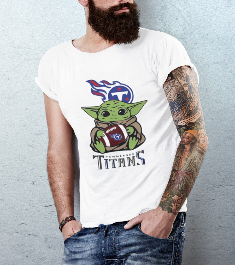 Baby Yoda Star Wars Tennessee Titans NFL Football Season T-Shirt