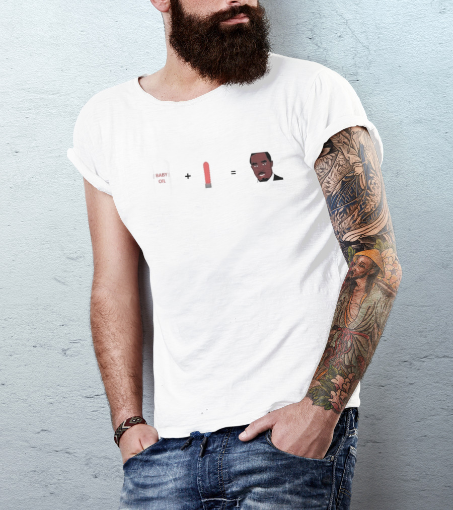 Baby Oil Plus Brush Equals Meme Diddy Face T-Shirt