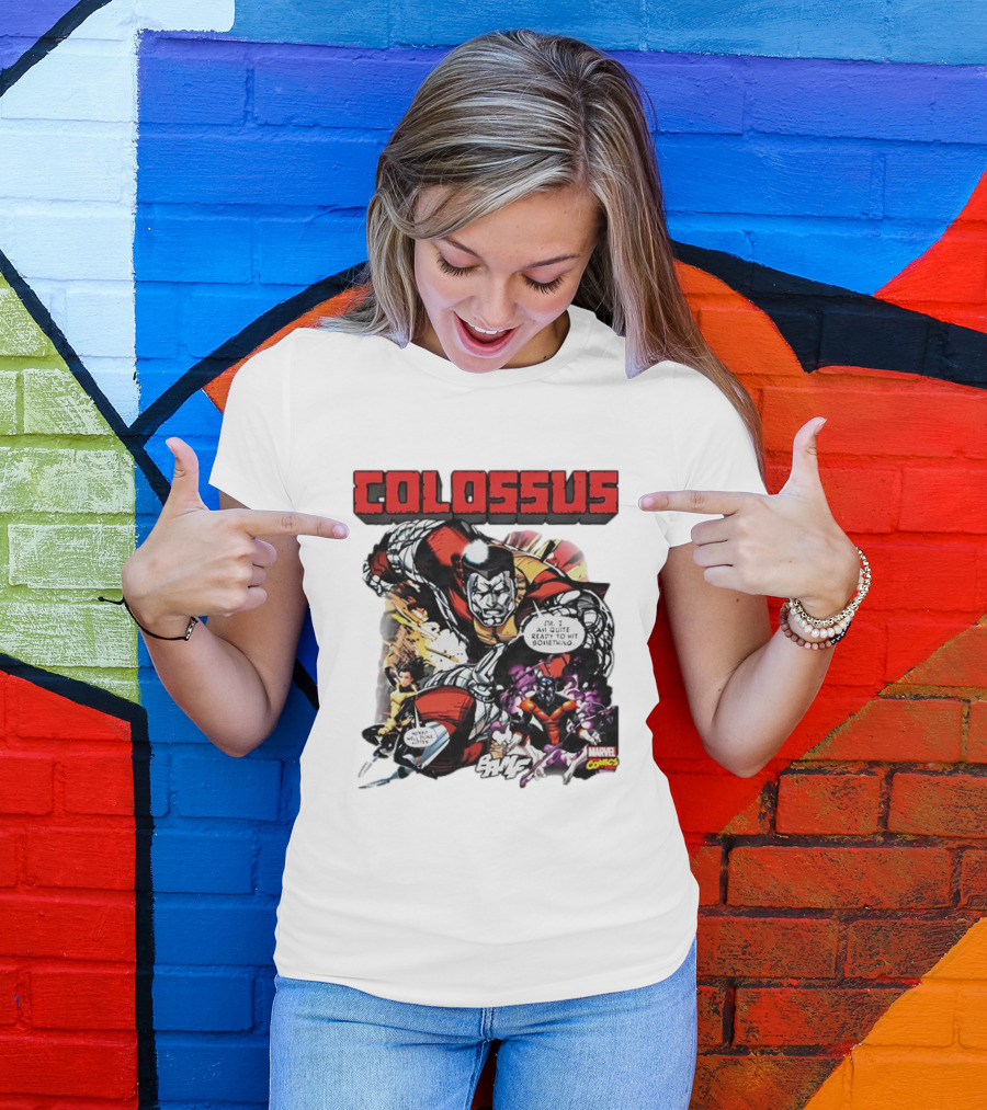 Colossus Quite Ready To Hit Something Marvel Comics Action Scene T-Shirt