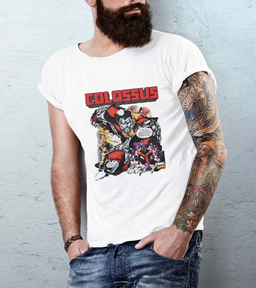 Colossus Quite Ready To Hit Something Marvel Comics Action Scene T-Shirt