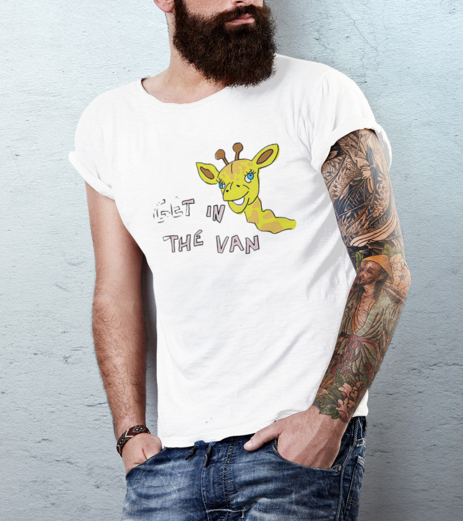 Giraffe Get In The Van Text Meme T-Shirt
