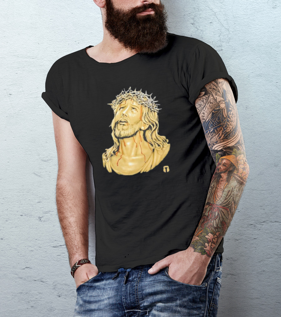 Our Lord Jesus Christ With Crown Of Thorns And Drops Of Blood T-Shirt