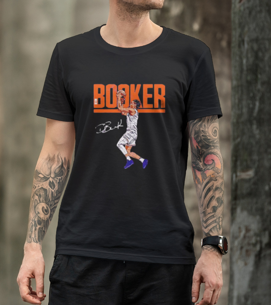 Booker Basketball Action With Signature T-Shirt