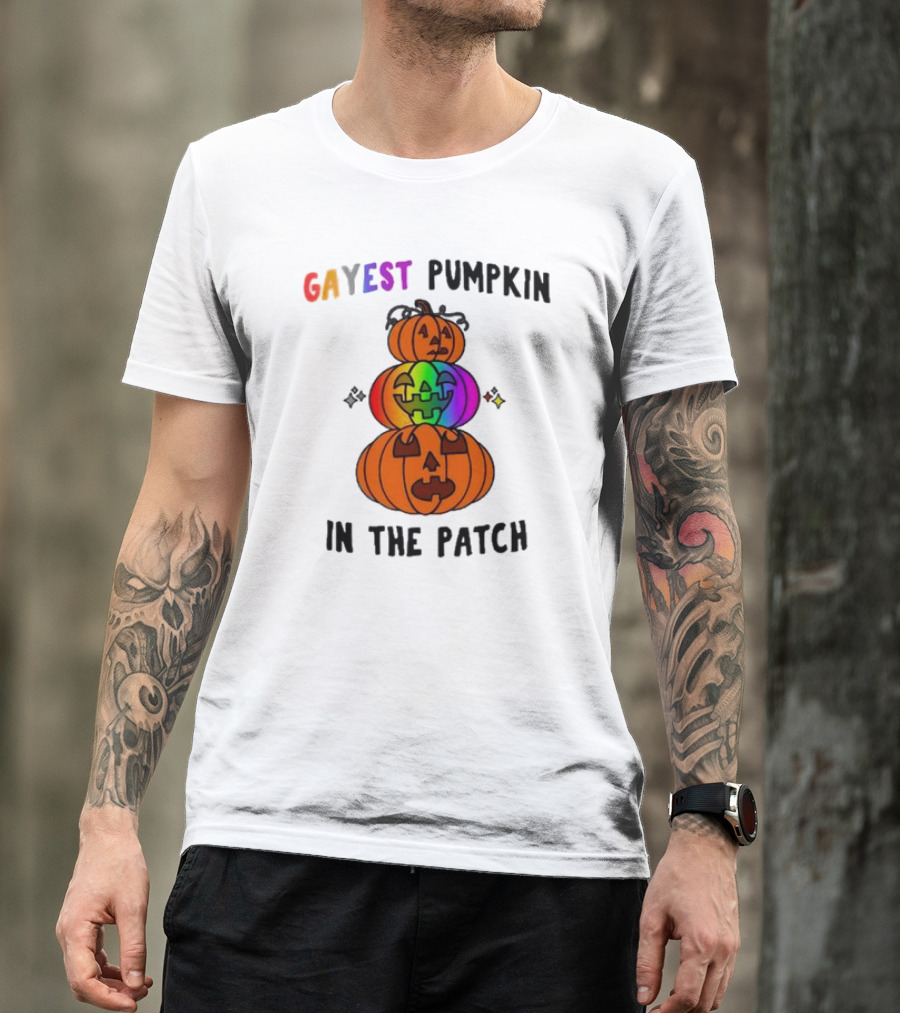 Gayest Pumpkin In The Patch Rainbow Jack-O'-Lanterns T-Shirt