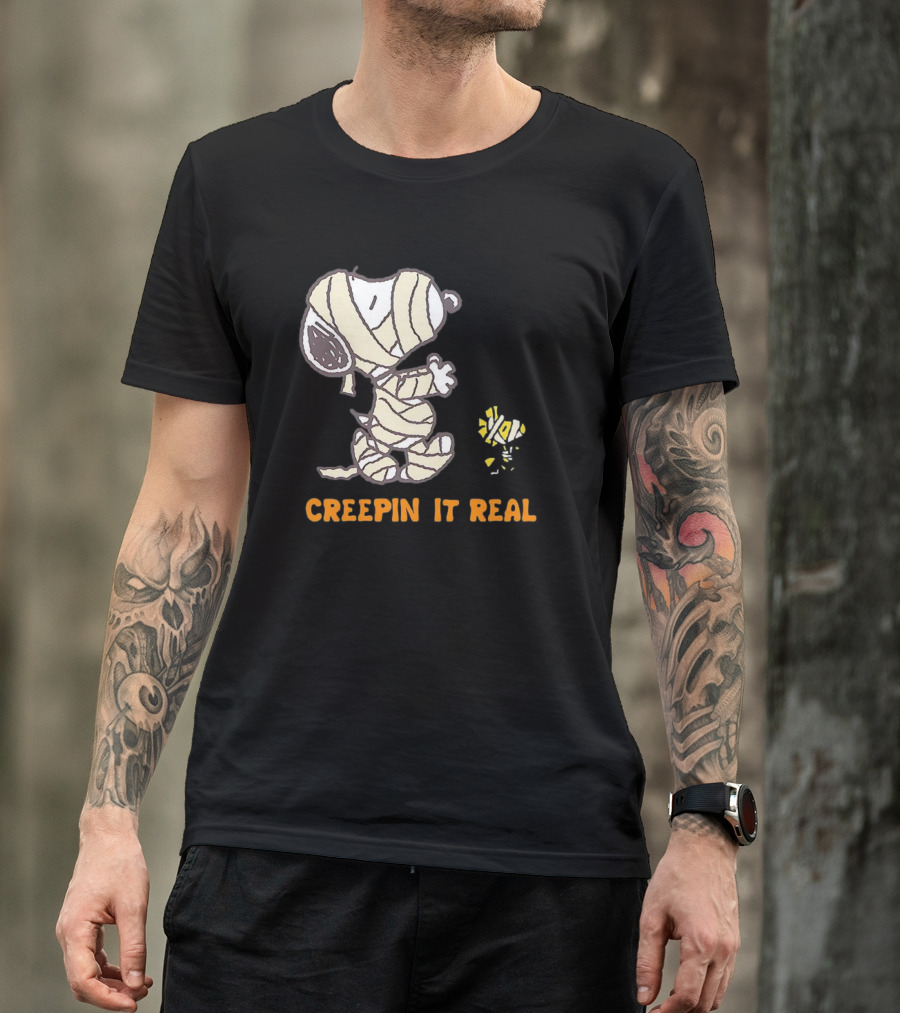Peanuts Snoopy And Woodstock Mummy Creepin’ It Real T-Shirt