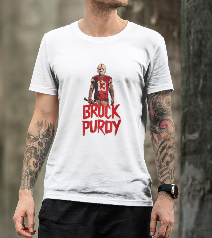 Brock Purdy 13 Jason Mask 49ers Friday The 13th T-Shirt