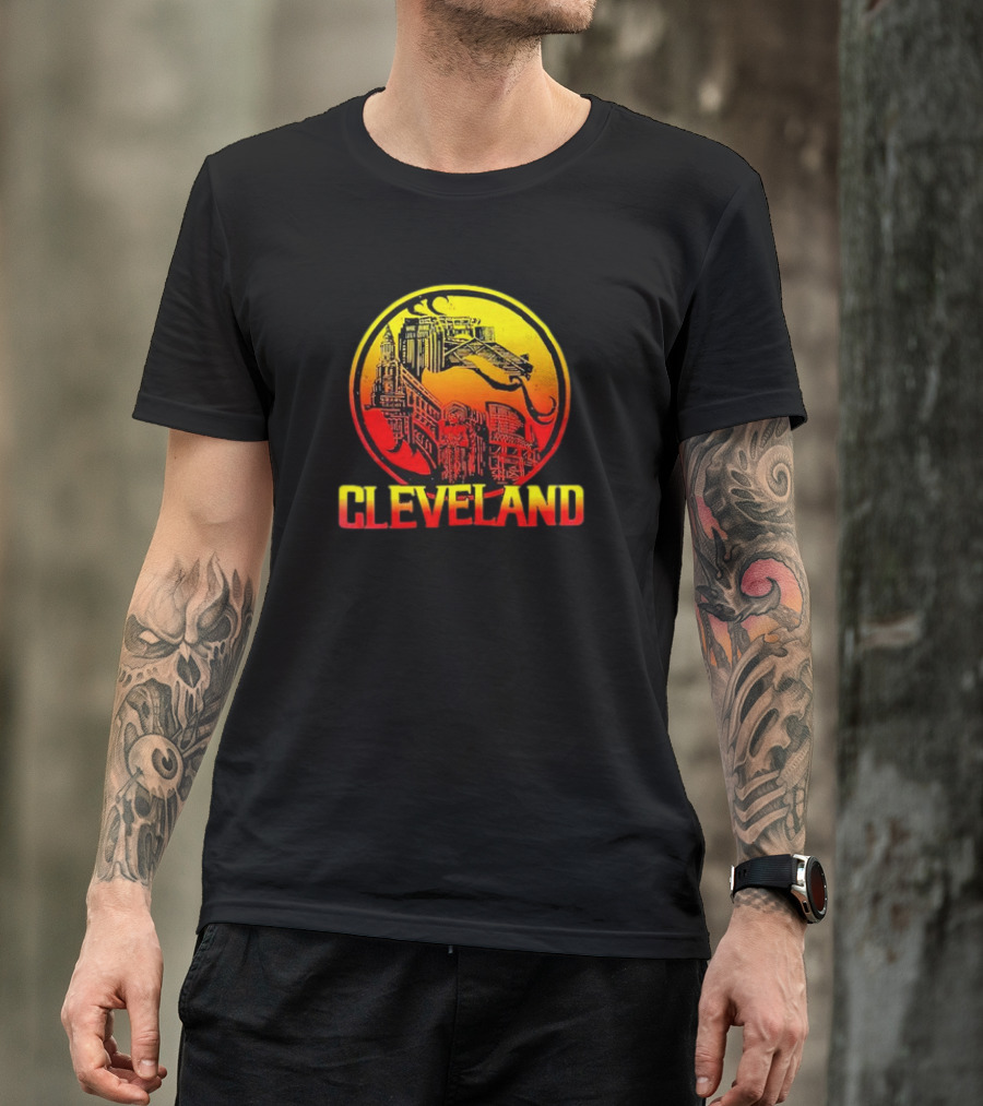 Mortal Cleveland Retro Dragon City Skyline T-Shirt