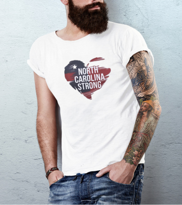North Carolina Strong Heart Hurricane Helene T-Shirt
