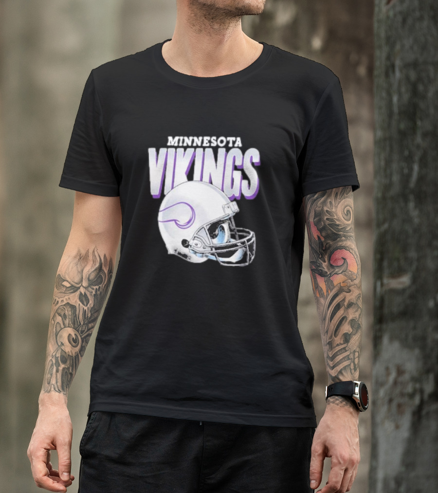 Minnesota Vikings Gradient Helmet NFL Merchandise T-Shirt