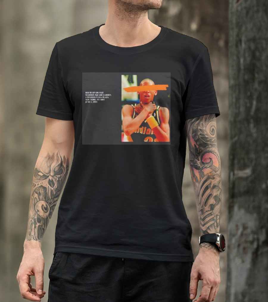 Reggie Miller Choke Gesture MSG 4 Pennsylvania Plaza June 1 1994 T-Shirt