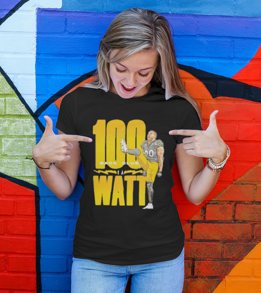TJ Watt 100 Sack Club Pittsburgh Steelers NFL Football Vintage T-Shirt