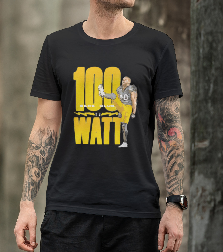 TJ Watt 100 Sack Club Pittsburgh Steelers NFL Football Vintage T-Shirt