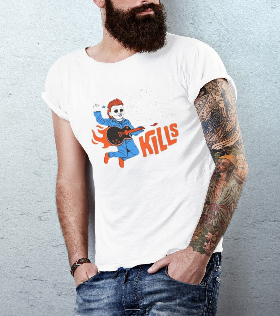 New Found Glory Kills Michael Myers Guitar Flame Character T-Shirt