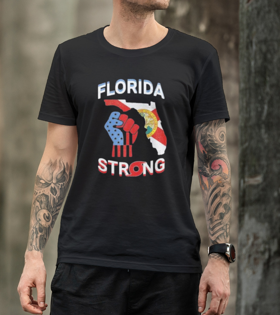 Florida Strong Pride Support Floridians State Flag Fist T-Shirt