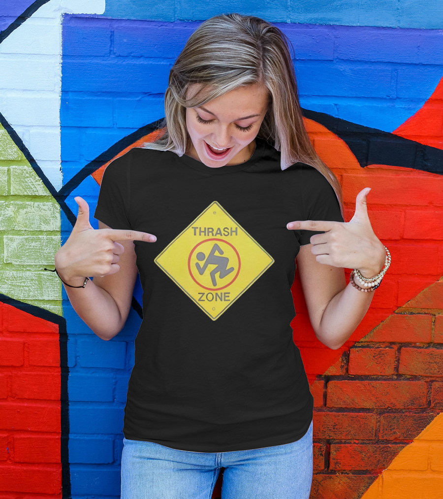 DRI Thrash Zone Symbol On Yellow Traffic Sign T-Shirt