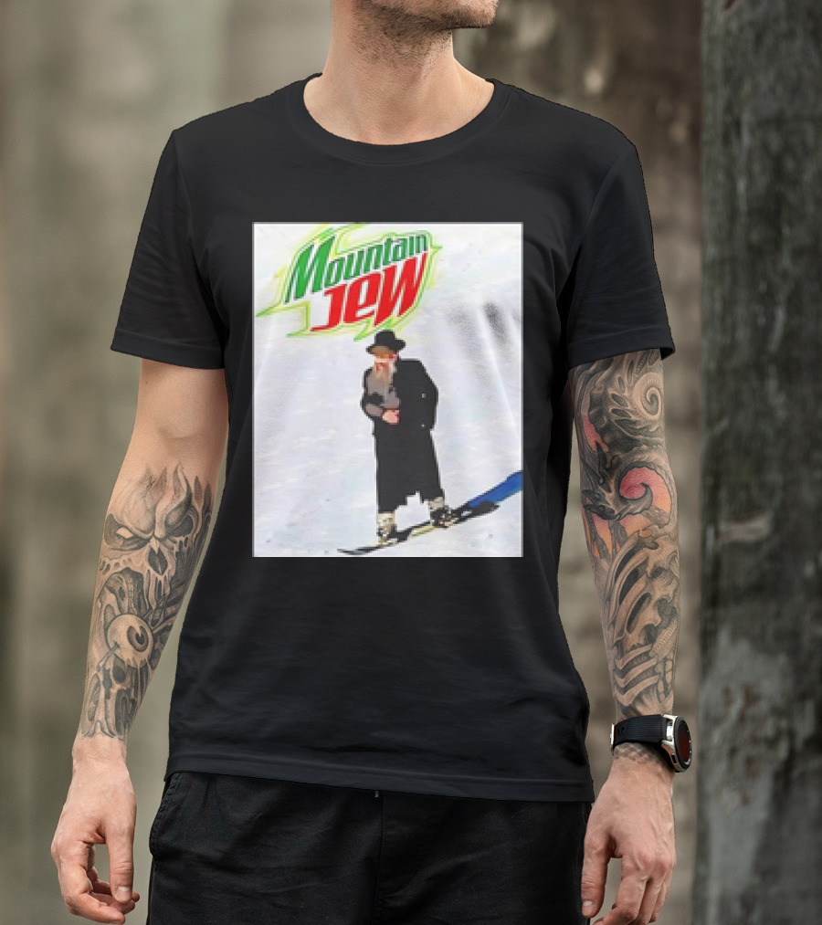Mountain Jew Skiing Parody On Iconic Soda T-Shirt