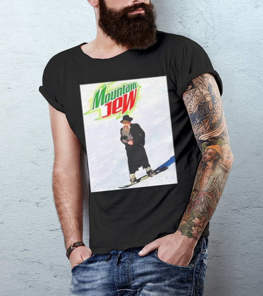 Mountain Jew Skiing Parody On Iconic Soda T-Shirt