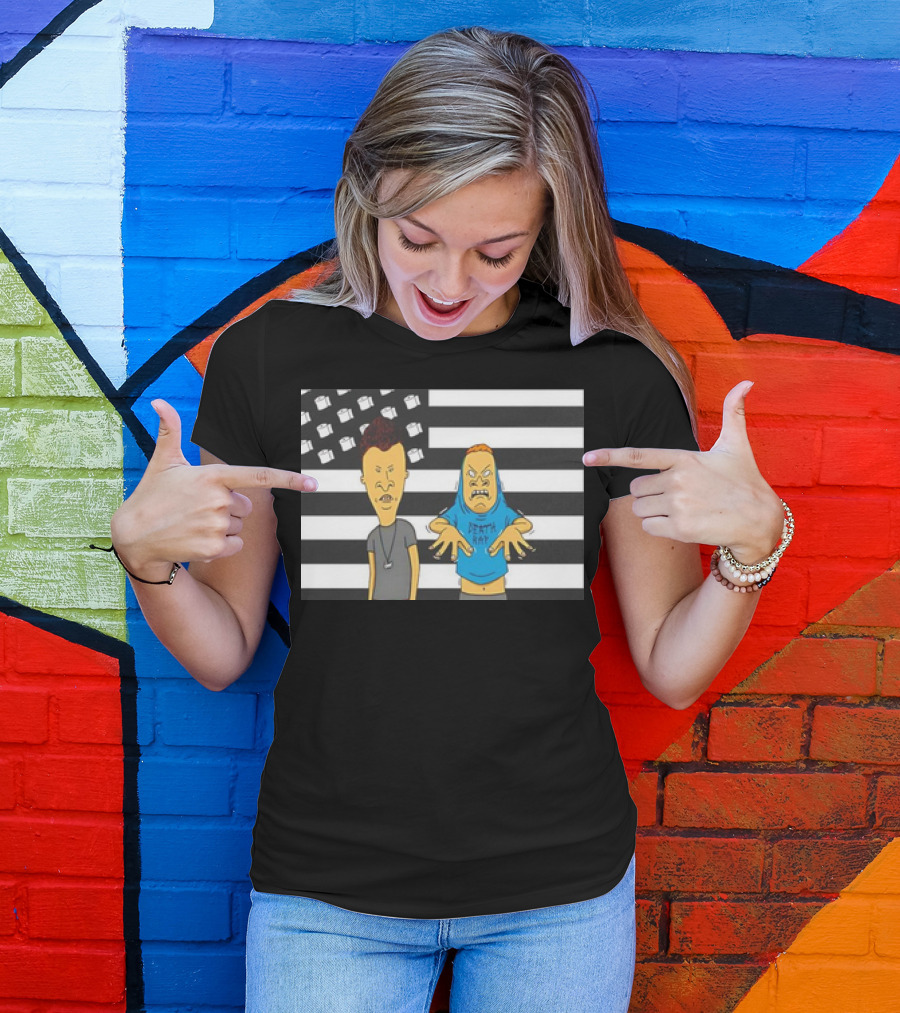 Beavis And Butthead Cornholio Death Rap American Flag T-Shirt