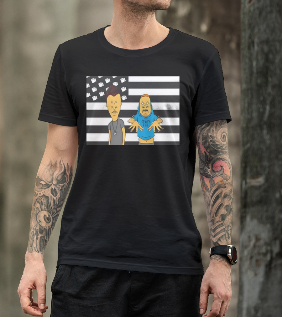 Beavis And Butthead Cornholio Death Rap American Flag T-Shirt