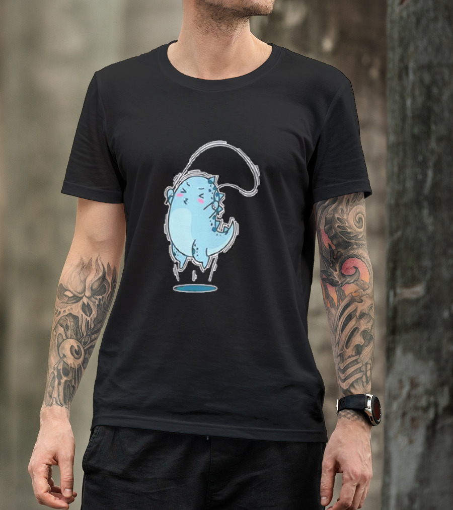 Dino Jumping Rope Adorable Cartoon T-Shirt