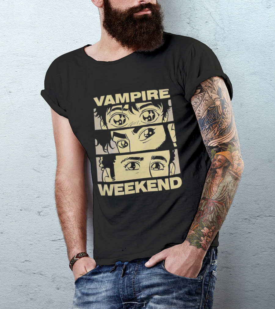 Vampire Weekend Anime Eyes Trio Comic Strip T-Shirt