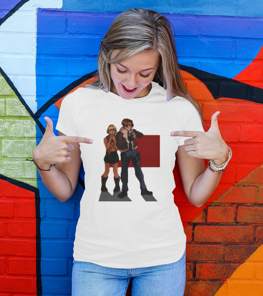 Resident Evil Leon And Ashley Anime Style Duo T-Shirt