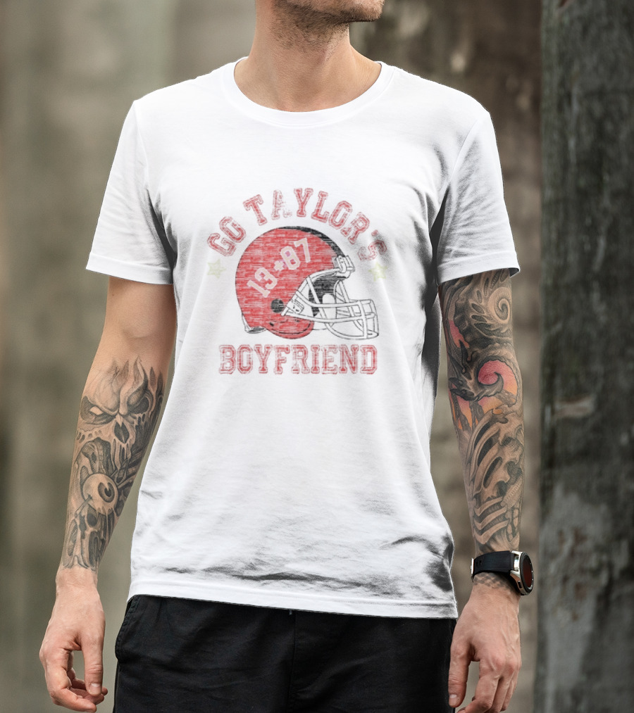 Go Taylor’s Boyfriend 13 87 Football Helmet T-Shirt