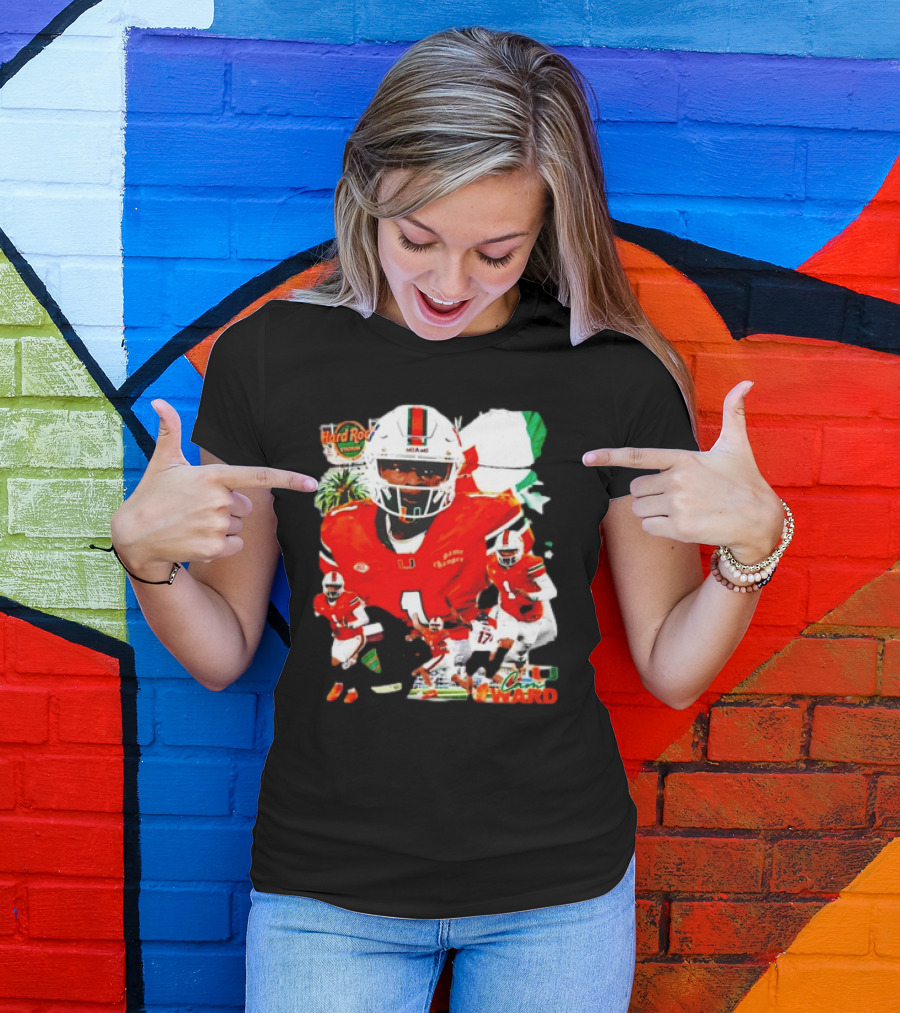 Hard Rock Stadium Miami Hurricanes Cam Ward Football Player T-Shirt