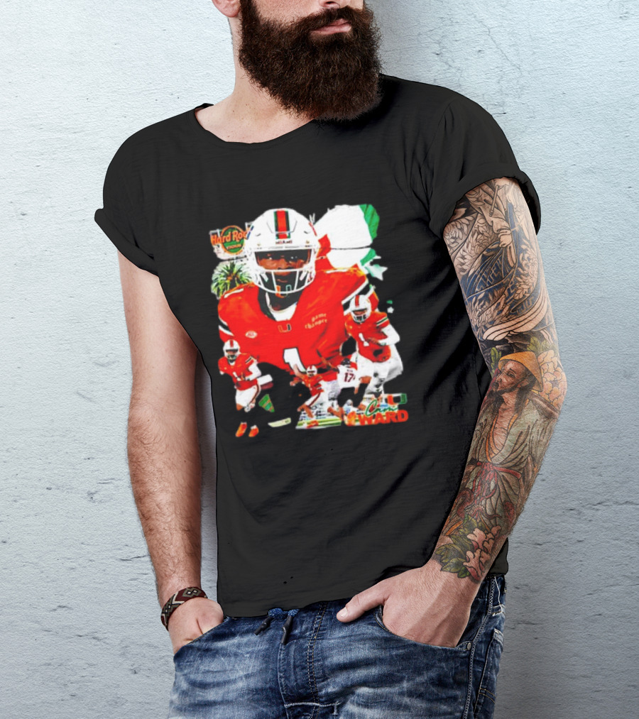 Hard Rock Stadium Miami Hurricanes Cam Ward Football Player T-Shirt