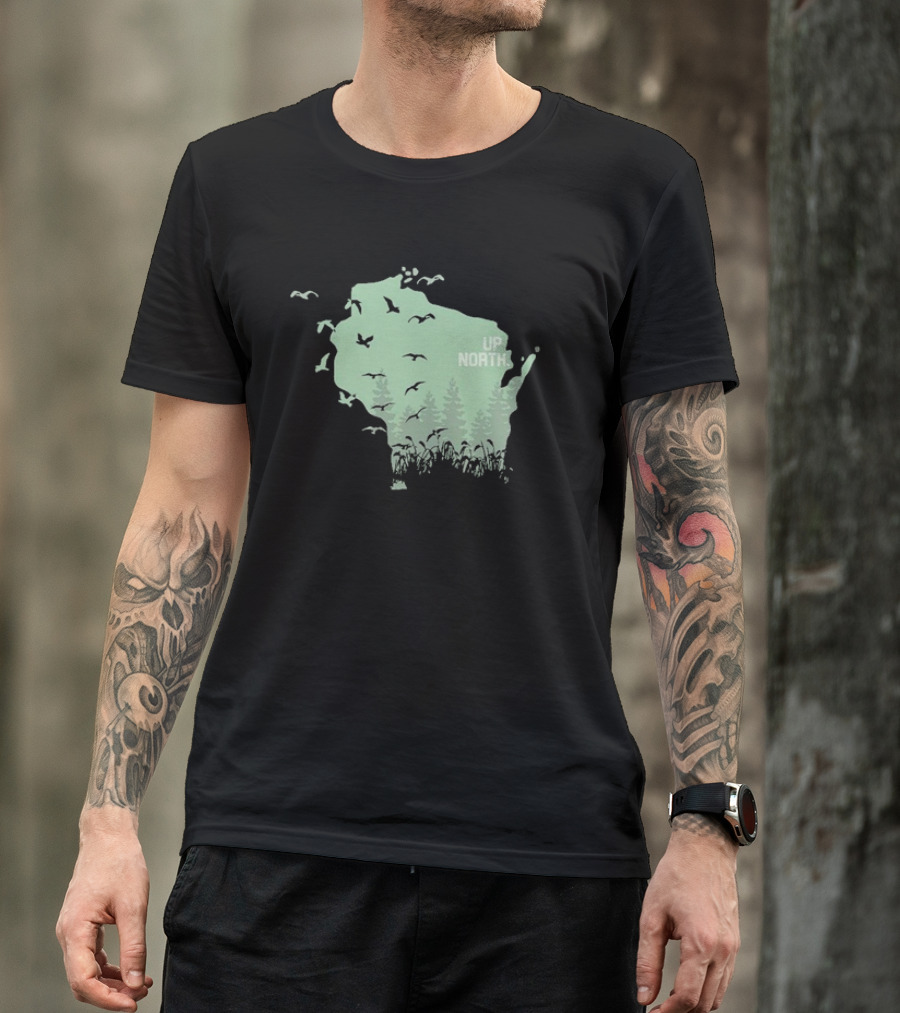 Wisconsin Up North Birds And Trees T-Shirt