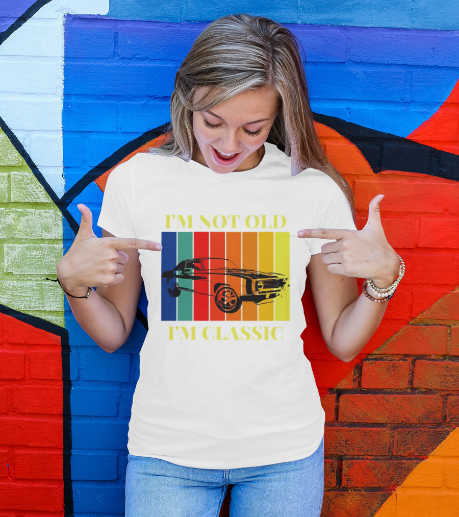 I’m Not Old I’m Classic Retro Car Vintage Stripes T-Shirt