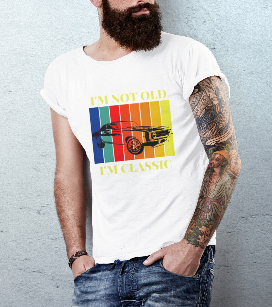 I’m Not Old I’m Classic Retro Car Vintage Stripes T-Shirt