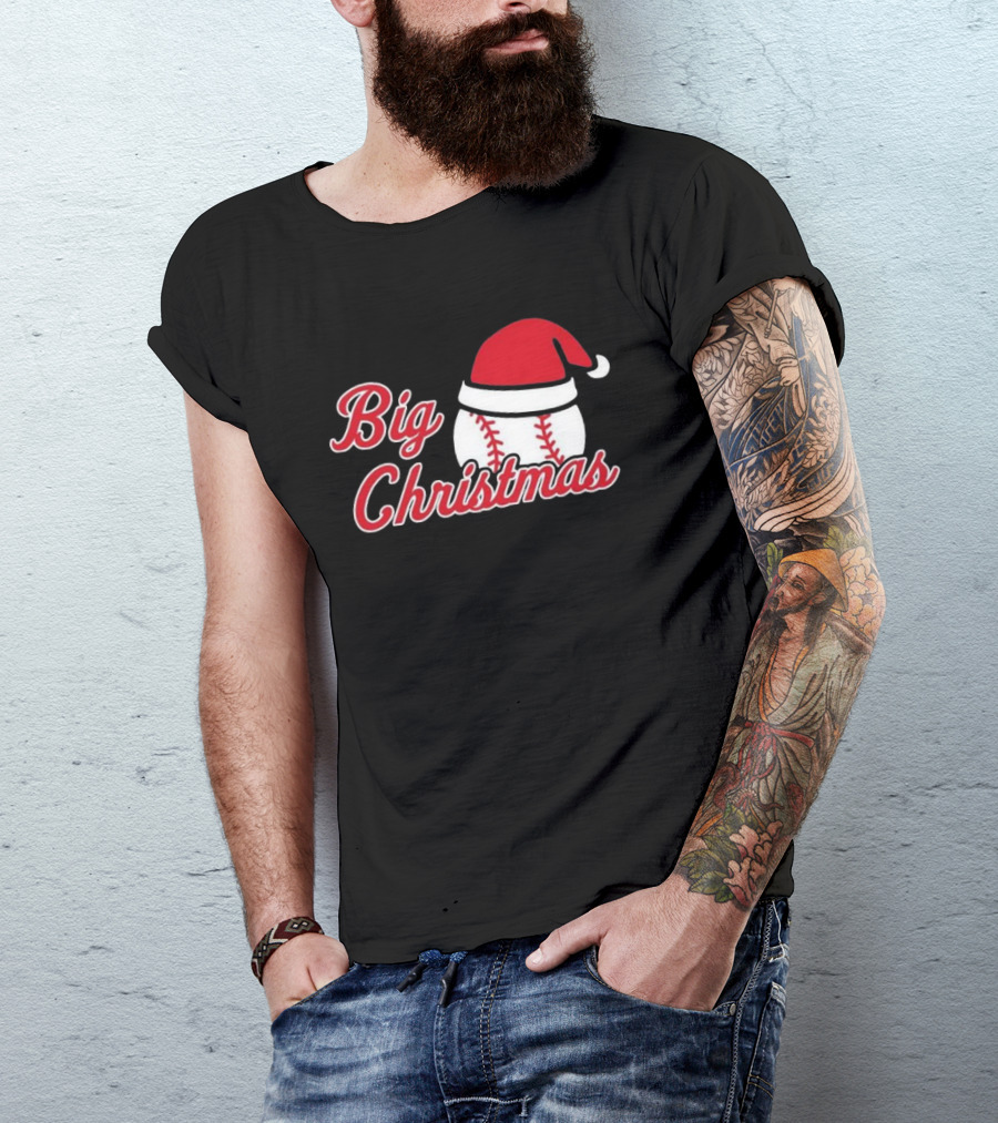 Cleveland Big Christmas Baseball Santa Hat T-Shirt