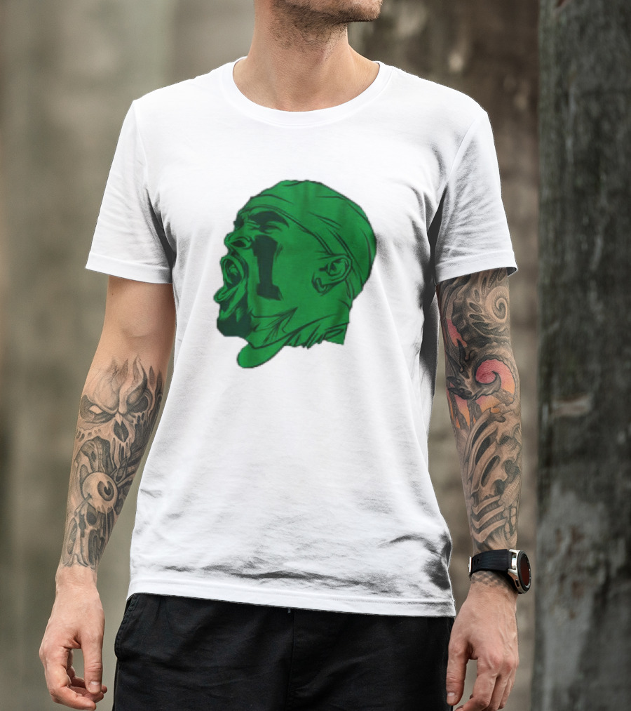 Philadelphia Eagles Jalen Hurts Green Illustration Yelling T-Shirt
