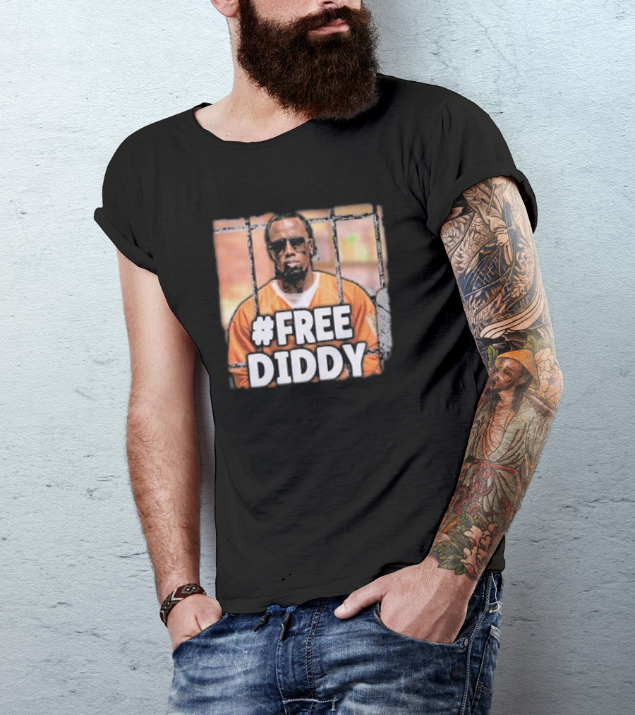 FreeDiddy Free Diddy Orange Prison Bars T-Shirt