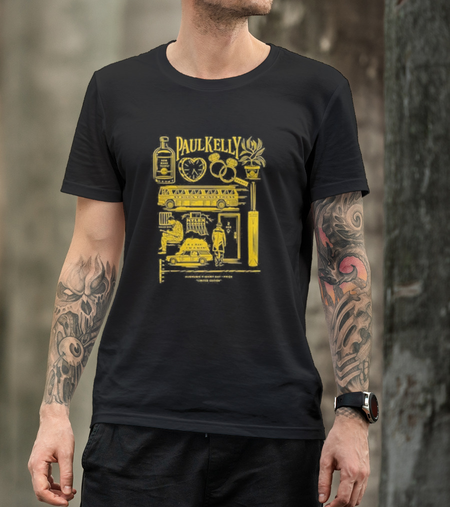 Paul Kelly Ausmusic Travis Price Illustration Iconic Symbols T-Shirt