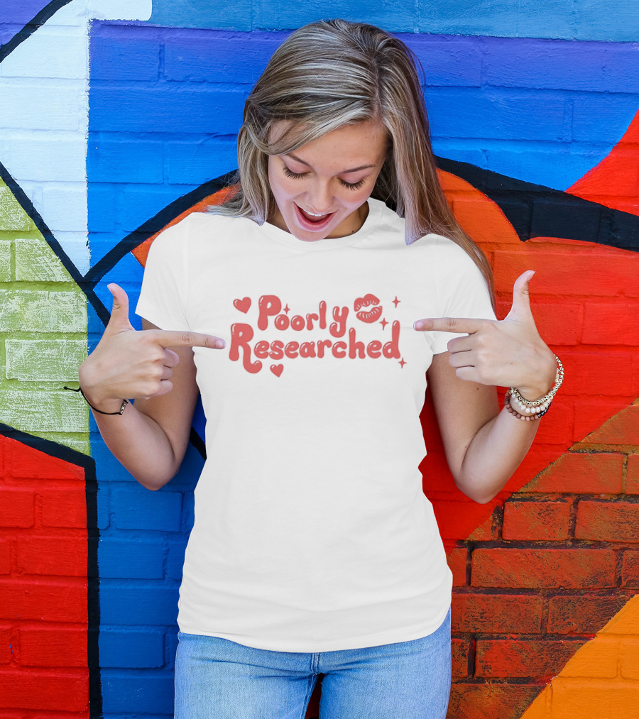 Poorly Researched Lips Hearts And Stars T-Shirt