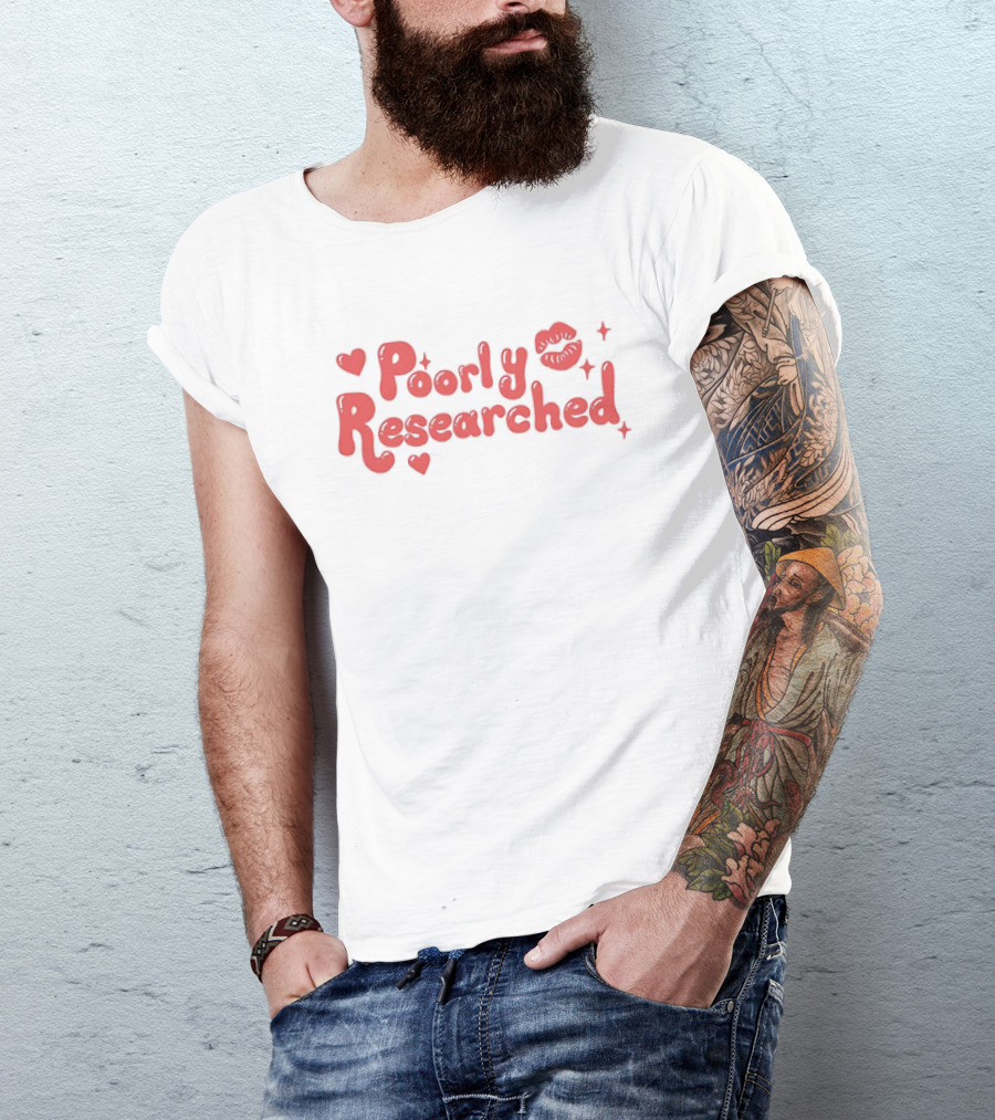 Poorly Researched Lips Hearts And Stars T-Shirt