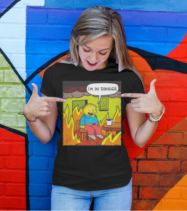 Ralph Wiggum I'm In Danger Surrounded By Flames T-Shirt