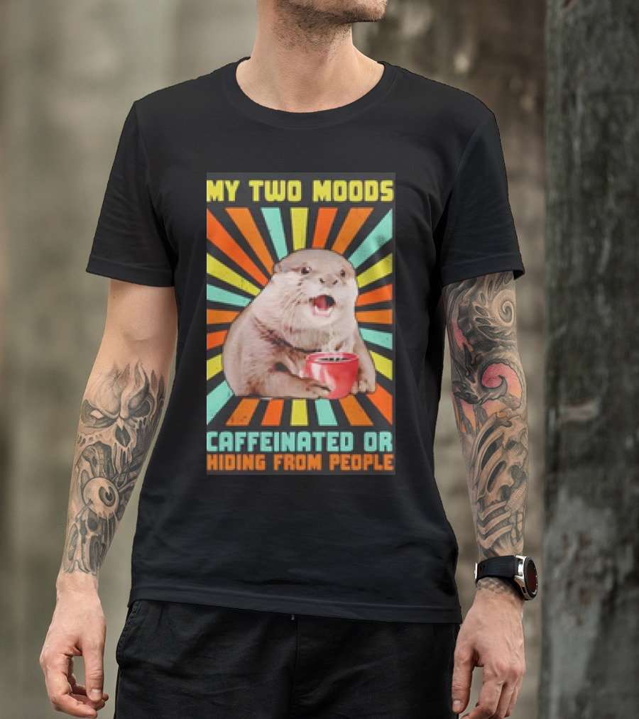 My Two Moods Caffeinated Or Hiding From People Retro T-Shirt