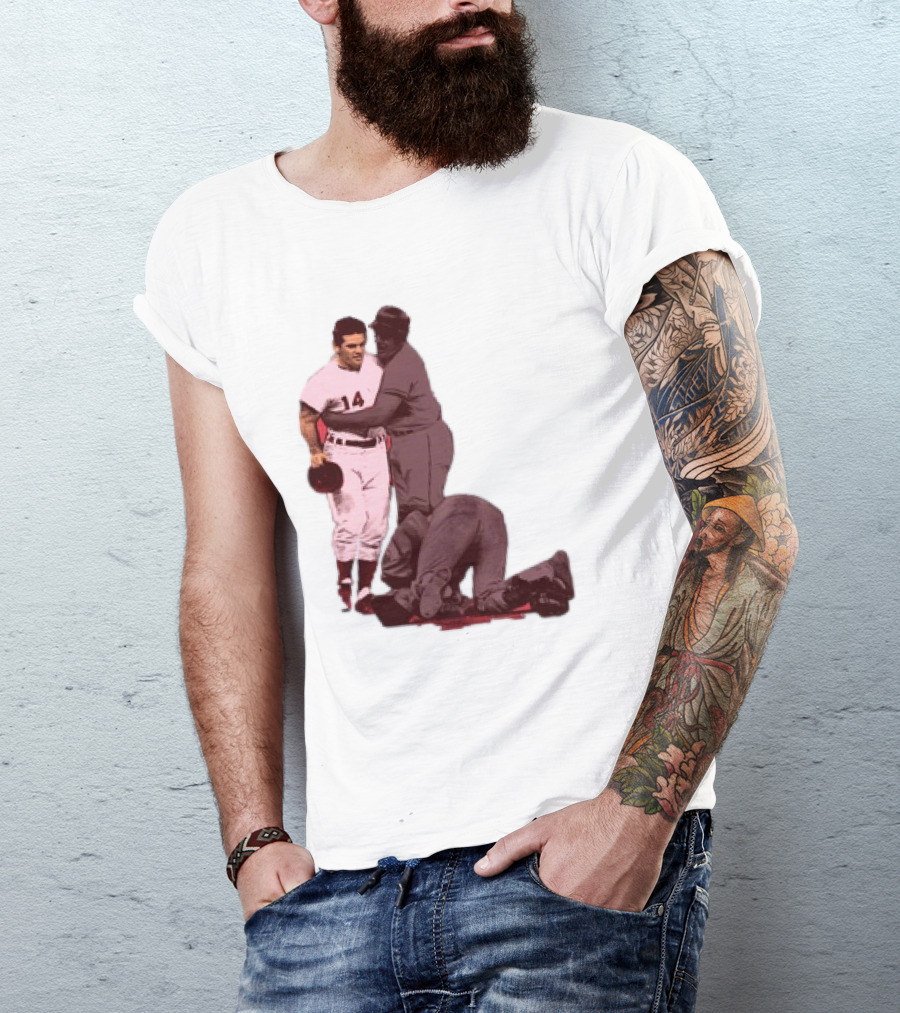 Pete Rose Levels Ray Fosse Baseball Collision Moment T-Shirt