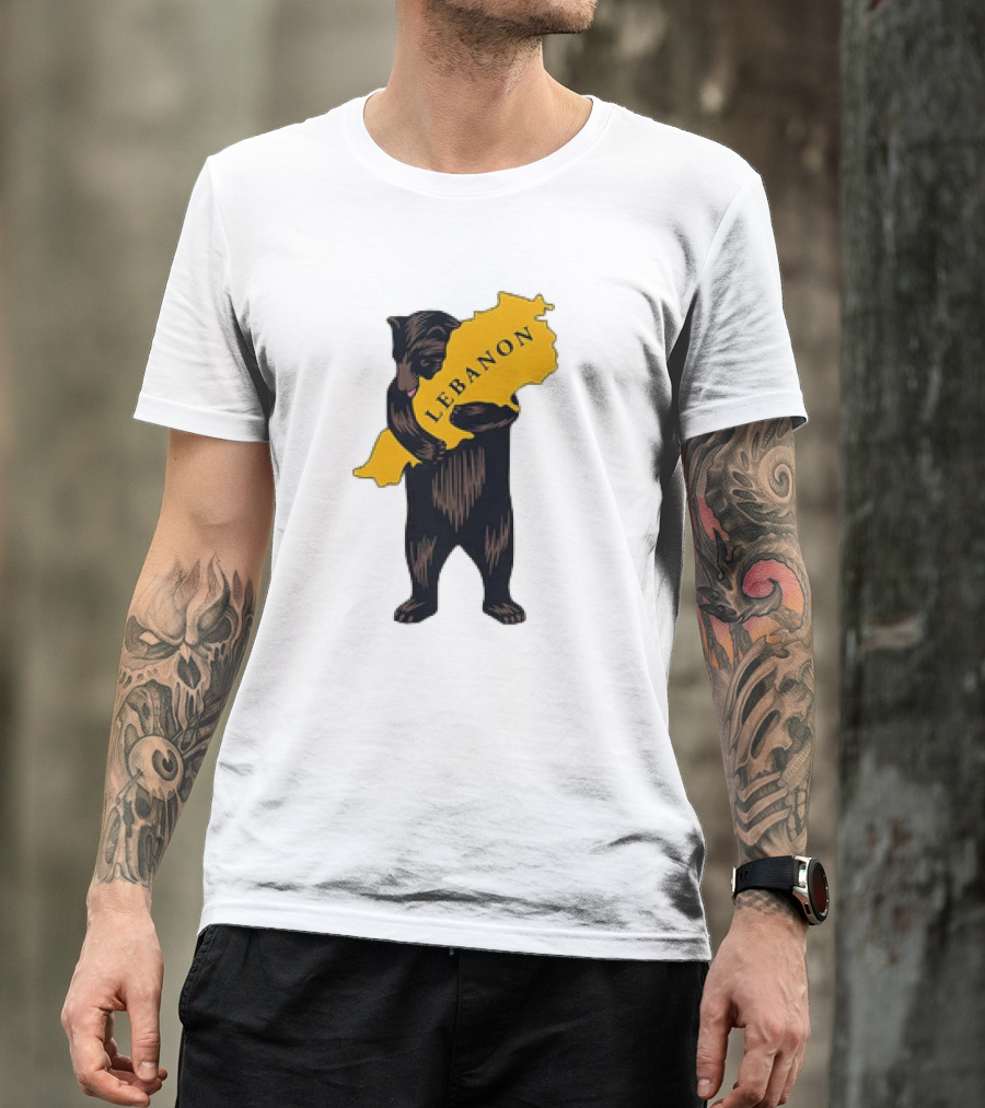 Bear Hugging Lebanon Map T-Shirt