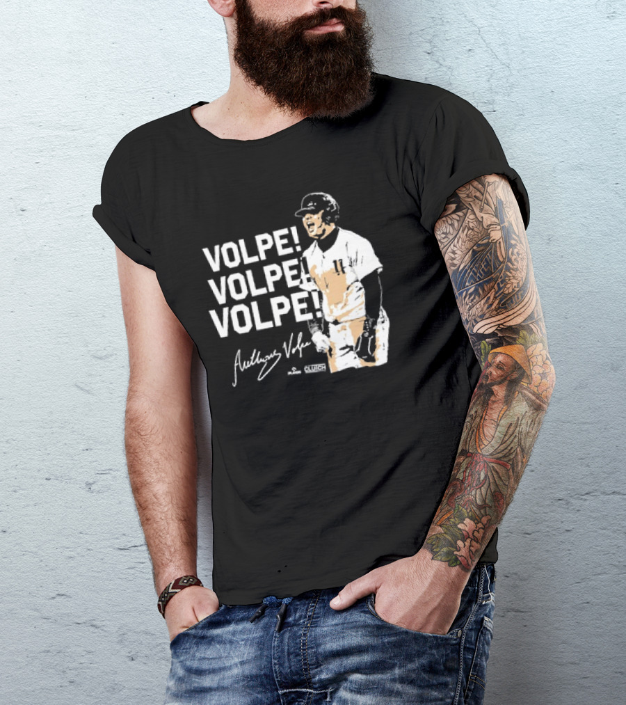 VOLPE VOLPE VOLPE New York Yankees Anthony Volpe Signature Clutch Player T-Shirt