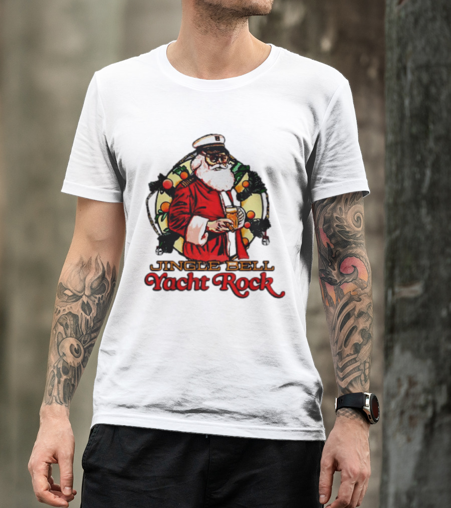 Jingle Bell Yacht Rock Santa Christmas T-Shirt