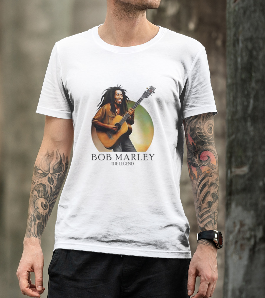 Bob Marley The Legend Iconic Guitar T-Shirt