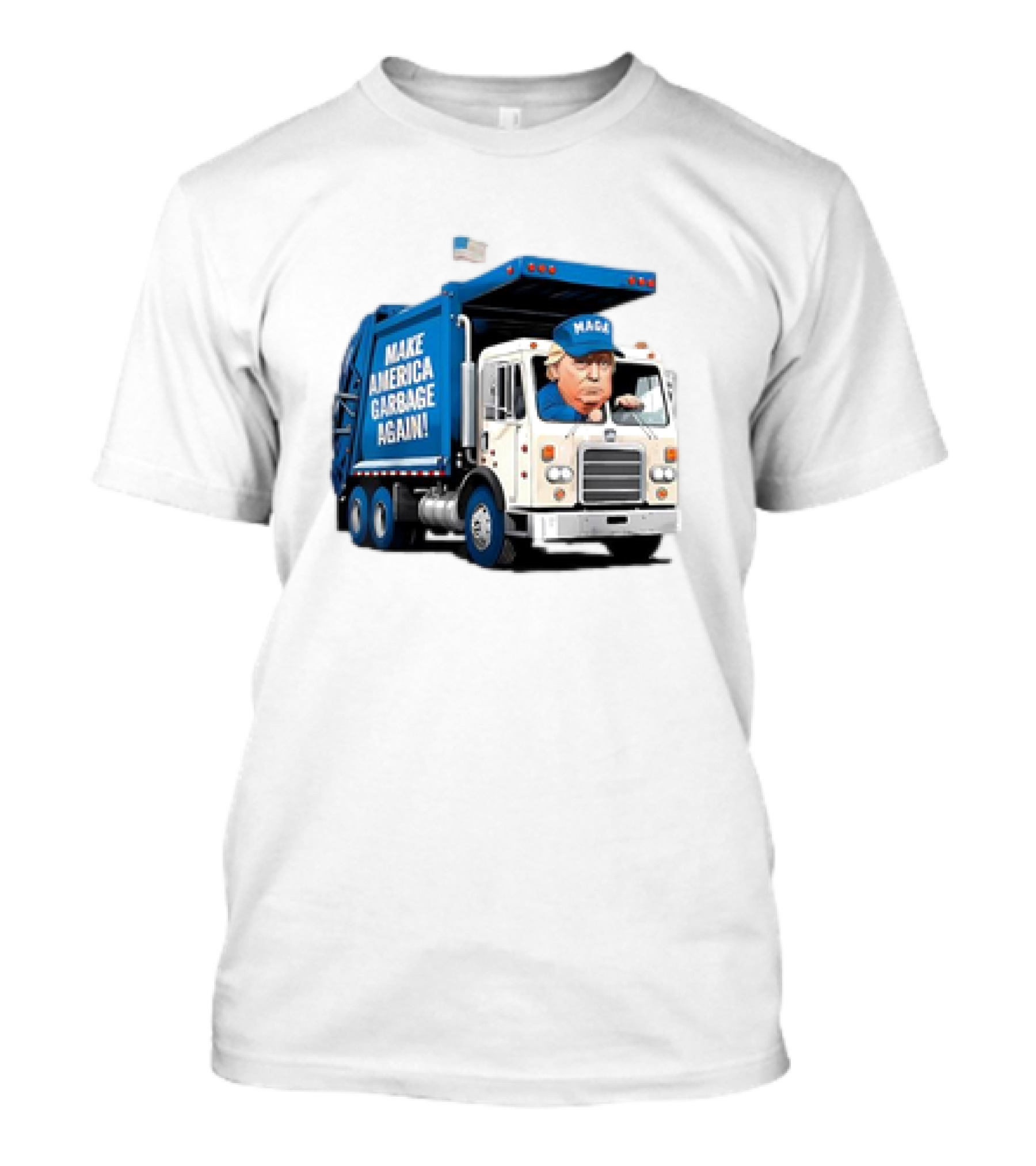 Make America Garbage Again Truck Donald Trump Caricature With MAGA Cap T-Shirt