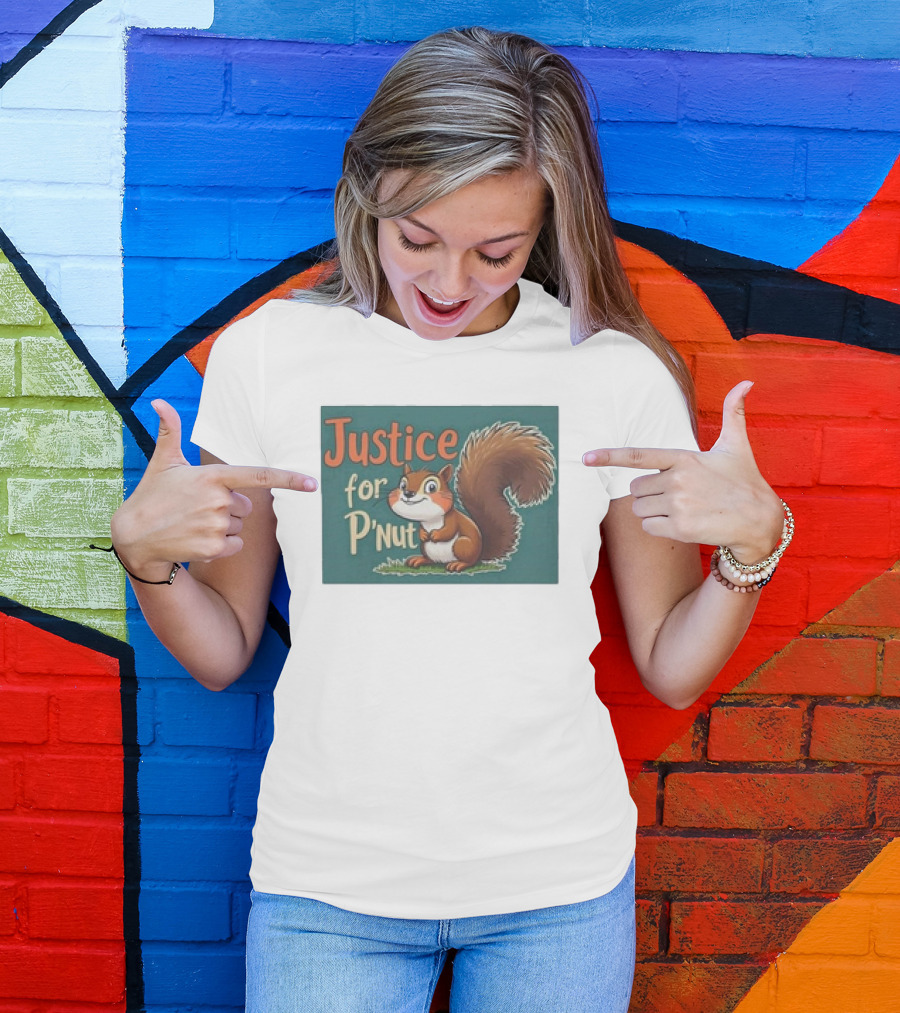 Justice For P'Nut Cartoon Squirrel Advocacy T-Shirt
