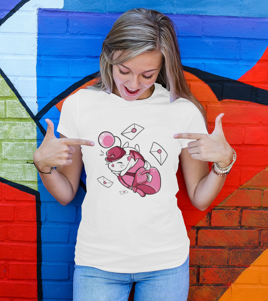 Moogle Mail Delivery With Letters Soaring In Flight T-Shirt